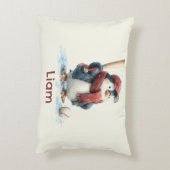 Personalisierter Winter-Pinguin-Baseball-Junior Dekokissen (Rückseite(Vertikal))