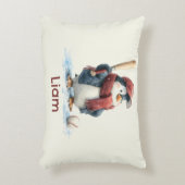 Personalisierter Winter-Pinguin-Baseball-Junior Dekokissen (Vorderseite(Vertikal))