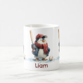Personalisierter Winter-Pinguin-Baseball-Junior Kaffeetasse (Mittel)