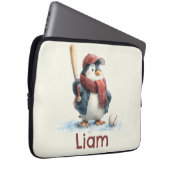 Personalisierter Winter-Pinguin-Baseball-Junior Laptopschutzhülle (Vorne Rechts)
