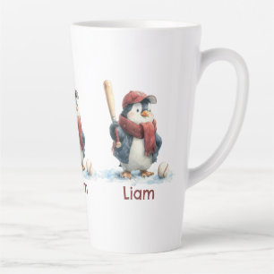 Personalisierter Winter-Pinguin-Baseball-Junior Milchtasse