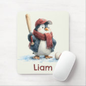 Personalisierter Winter Pinguin Baseball Kind Mousepad (Mit Mouse)