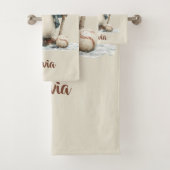 Personalisierter Winter-Pinguin-Baseballanzug für Badhandtuch Set (Insitu)