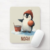 Personalisierter Winter-Pinguin-Basketball Kind Mousepad (Mit Mouse)
