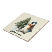 Personalisierter Winter-Pinguin „Beste Mutter alle Fliese (Seite)