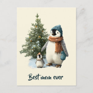 Personalisierter Winter-Pinguin „Beste Mutter alle Postkarte