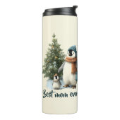 Personalisierter Winter-Pinguin „Beste Mutter alle Thermosbecher (Nach links gedreht)