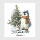 Personalisierter Winter-Pinguin „Beste Mutter über Aufkleber (Blatt)