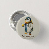 Personalisierter Winter-Pinguin „Bester Arzt aller Button (Vorne & Hinten)