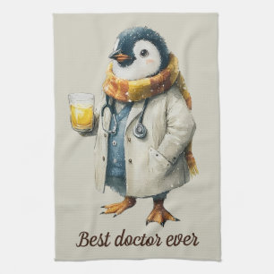 Personalisierter Winter-Pinguin „Bester Arzt aller Geschirrtuch