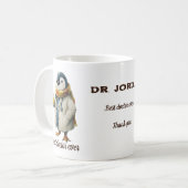 Personalisierter Winter-Pinguin „Bester Arzt überh Kaffeetasse (Vorderseite Links)
