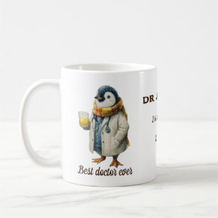Personalisierter Winter-Pinguin „Bester Arzt überh Kaffeetasse