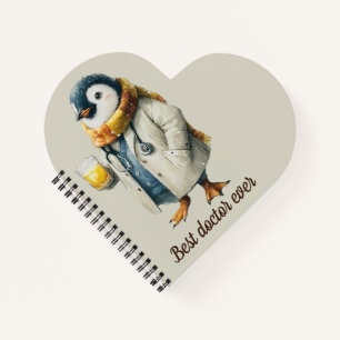 Personalisierter Winter-Pinguin „Bester Arzt überh Notizblock