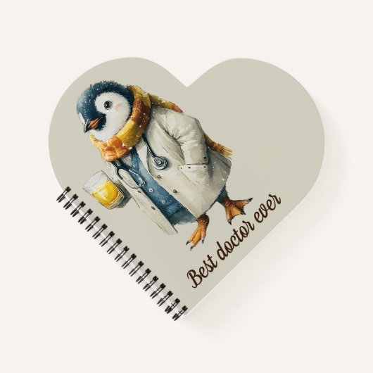 Personalisierter Winter-Pinguin „Bester Arzt überh Notizblock (Vorderseite)