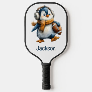 Personalisierter Winter-Pinguin-Fußball-Junior Pickleball Schläger