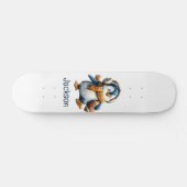 Personalisierter Winter-Pinguin-Fußball-Junior Skateboard (Horizontal)