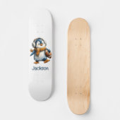 Personalisierter Winter-Pinguin-Fußball-Junior Skateboard (Vorderseite)