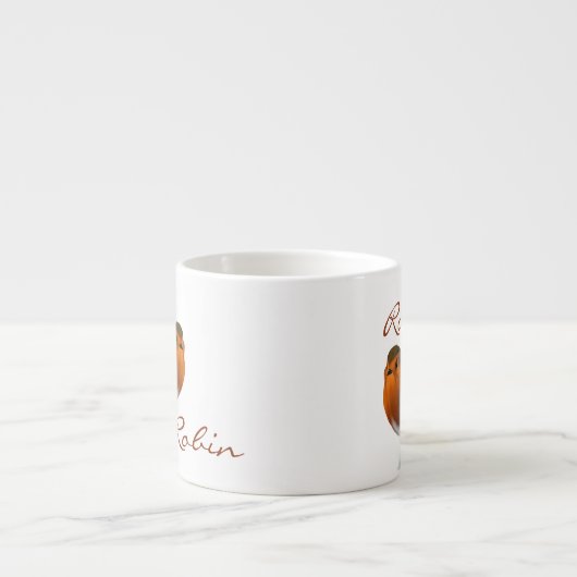 Personalisierter Winter Robin Bird Espresso Cup Espressotasse (Vorderseite)