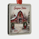 Personalisierter Winter Rustikale Weihnachten Ornament Aus Metall (Rechts)