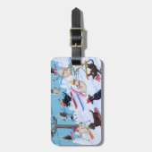 Personalisierter Winter-Spaß Ski fahrende Gepäckanhänger (Vorderseite vertikal)