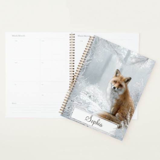 Personalisierter Winter-Wald-Fuchs Planer (Anzeige)