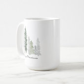 Personalisierter Winterbaum Frohe Weihnachten Kaffeetasse (Vorderseite Links)