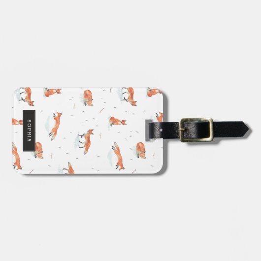 Personalisierter | WinterFox Gepäckanhänger (Vorderseite horizontal)