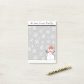 Personalisierter Winterschnee / Schneemann 2 Post  Post-it Klebezettel (Auf Schreibtisch)