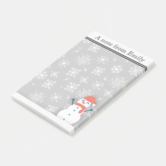 Personalisierter Winterschnee / Schneemann 2 Post  Post-it Klebezettel (angewinkelt)