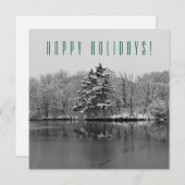 Personalisierter Winterschnee Schwarz-weiße Weihna Feiertagskarte (Vorne/Hinten)