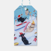Personalisierter Winterspass Weihnachts-Skifahrer Geschenkanhänger (Vorderseite)
