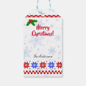 Personalisierter Winterspass Weihnachts-Skifahrer Geschenkanhänger (Rückseite)