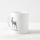 Personalisierter Winterwald Elch Kaffeetasse (Vorderseite Links)
