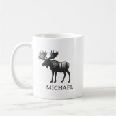 Personalisierter Winterwald Elch Kaffeetasse (Links)