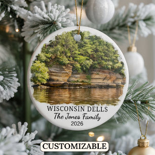 Personalisierter Wisconsin Dells-Schmuck, Wisconsi Keramik Ornament