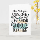 Personalisierter Wissenschaftslehrer Dankeschön-Ka Karte (Gelbe Blume)
