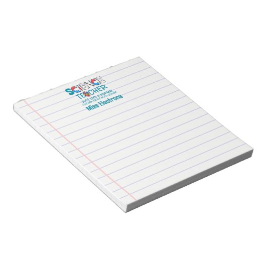 Personalisierter Wissenschaftslehrer Funny Zurück Notizblock (angewinkelt)