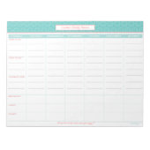 Personalisierter Wochenplaner Notizblock (Vorderseite)