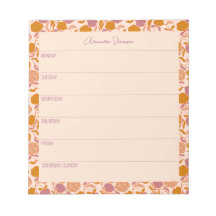 Personalisierter Wochenplaner Vintag Orange Floral