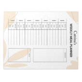 Personalisierter wöchentlicher Essensplaner Notizblock (Vorderseite)