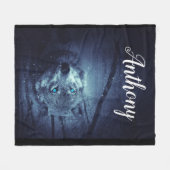 Personalisierter Wolf im Schnee Fleecedecke (Vorderseite (Horizontal))
