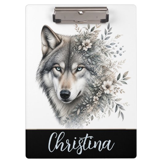 Personalisierter Wolf Klemmbrett (Vorderseite)