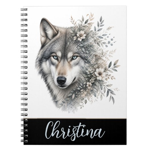 Personalisierter Wolf Notizblock (Vorderseite)