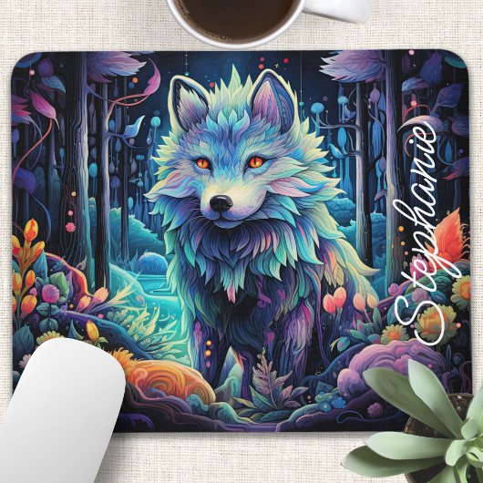 Personalisierter Wolf Pup Mousepad