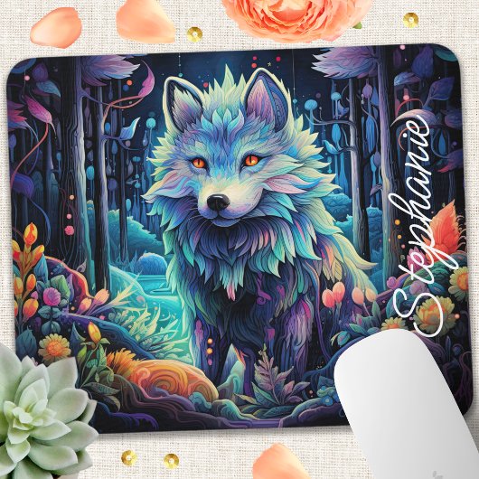 Personalisierter Wolf Pup Mousepad