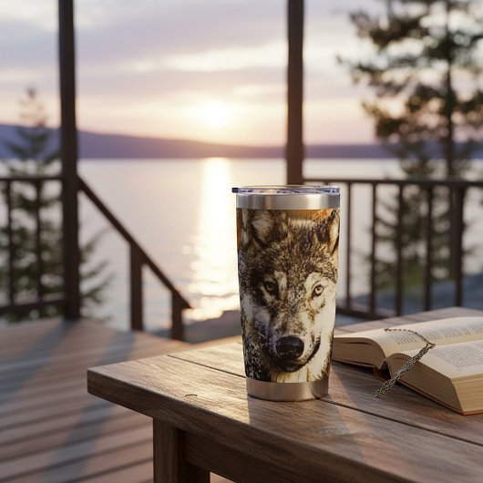 Personalisierter Wolf Thermobecher