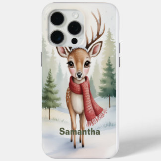 Personalisierter Woodland Winter, Farmhouse Weihna iPhone 15 Pro Max Hülle