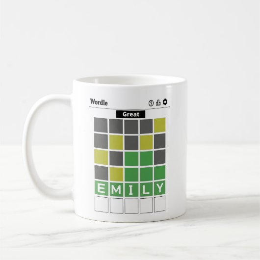 Personalisierter Wortpuzzle-Name Benutzerdefiniert Kaffeetasse (Links)