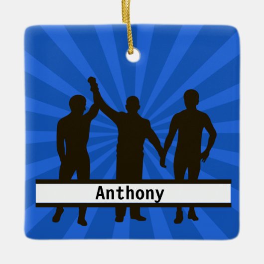 Personalisierter Wrestler Weihnachtsschmuck (Vorderseite)