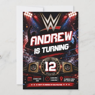 Personalisierter Wrestling-Geburtstag für Kinder Einladung